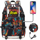 Batman Backpack Batman SchoolBag with USB Charging Port